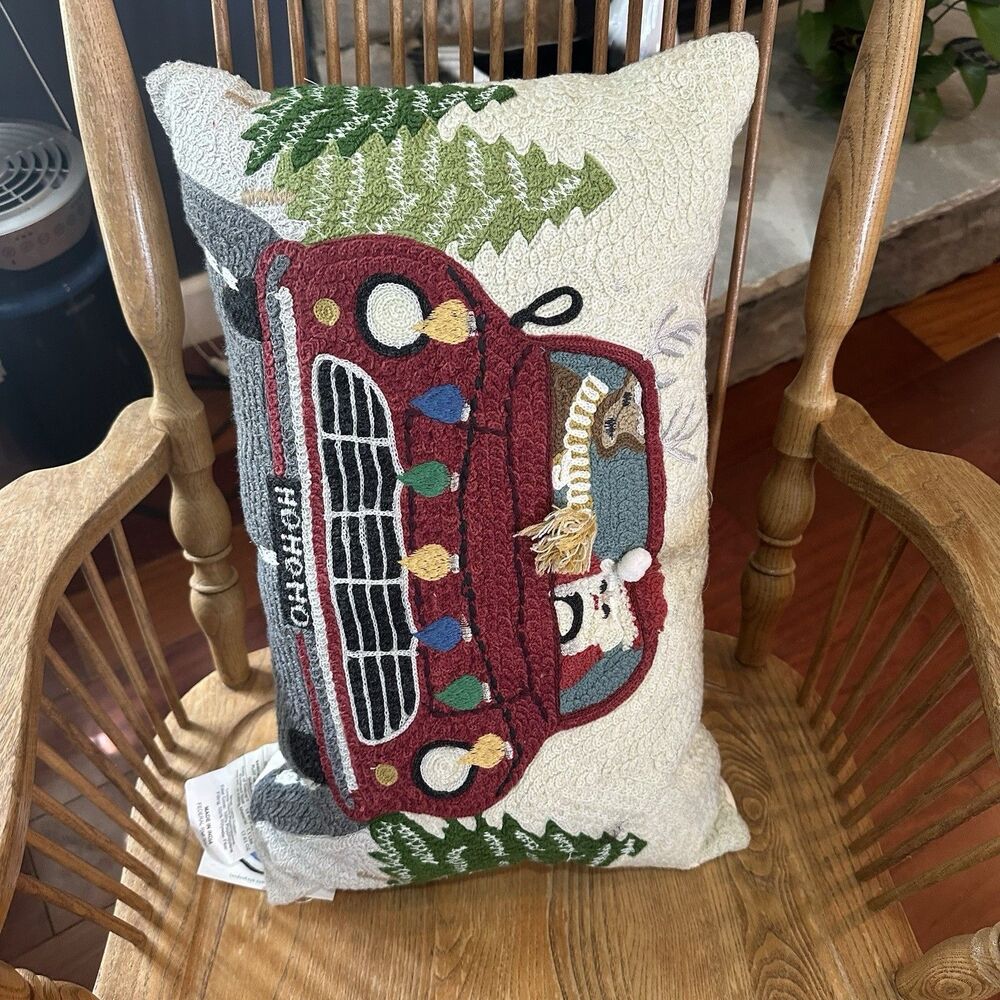 NEW London Kaye Accent Throw Pillow Christmas  Santa Claus Reindeer - Picture 3 of 7